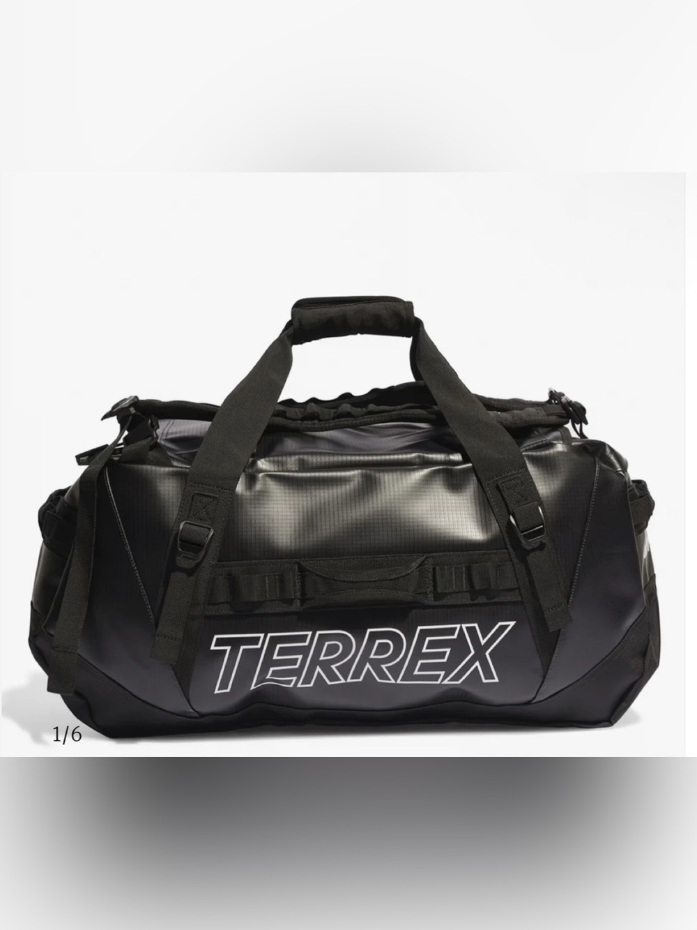 NWT Adidas Terrex Rain.RDY Expedition Duffle Bag Large Black 100L IC5652 Cordura